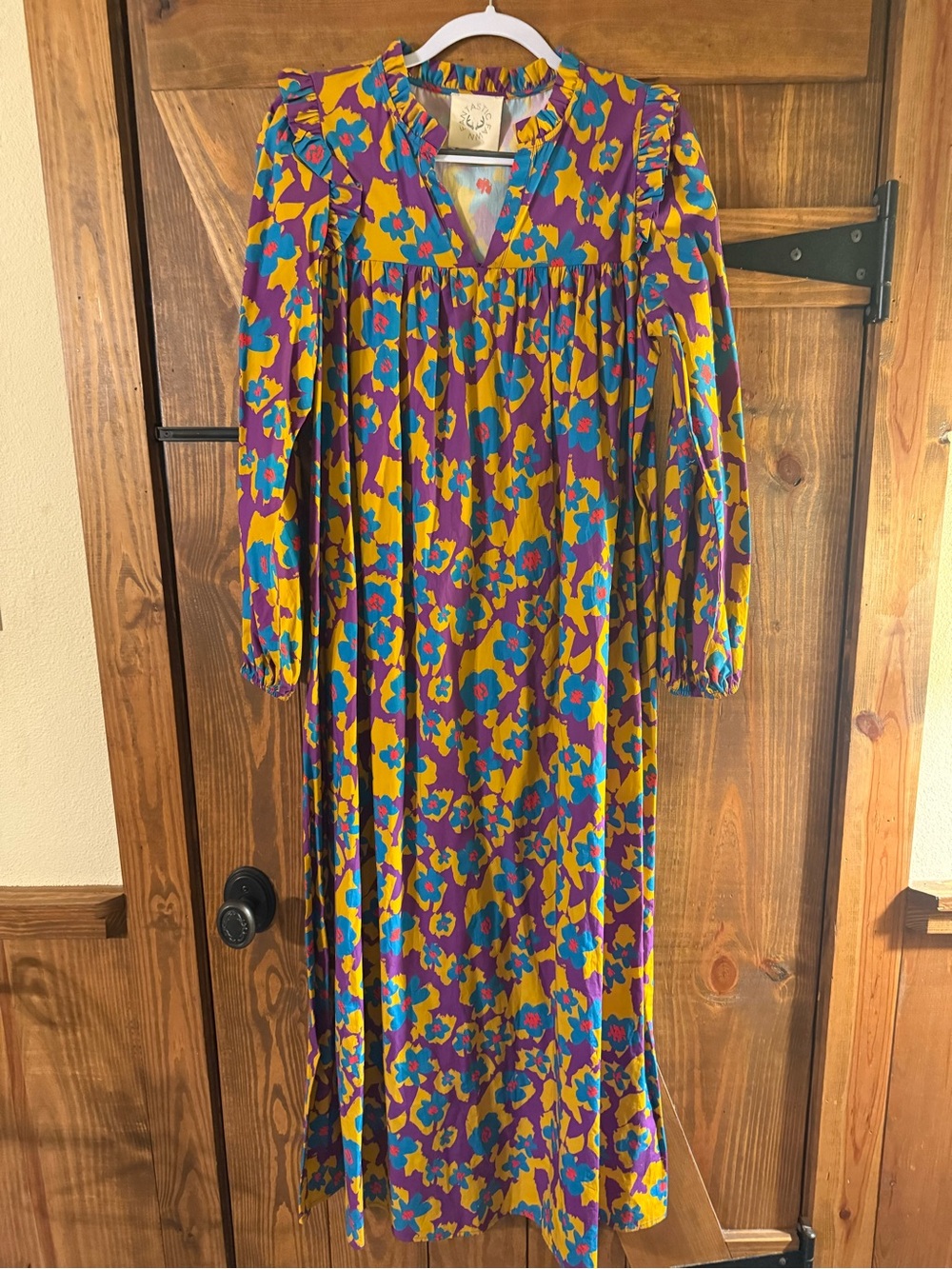 Fantastic Fawn Teal, Purple & Yellow Floral Maxi Dress